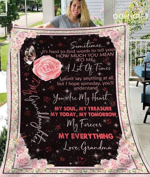 Granddaughter My Everything Fleece Blanket Sherpa Blanket