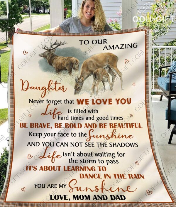 Daughter We Love You Fleece Blanket Sherpa Blanket