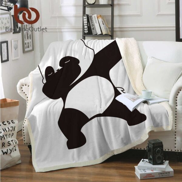 Panda Dap Fleece Blanket Sherpa Blanket