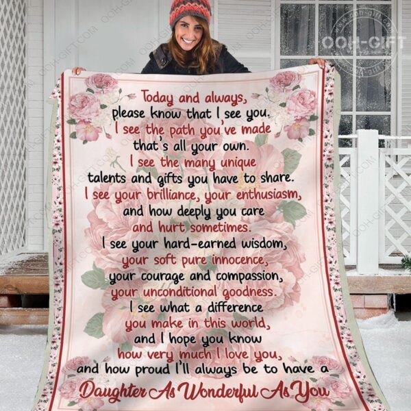 Daughter Today Always Fleece Blanket Sherpa Blanket
