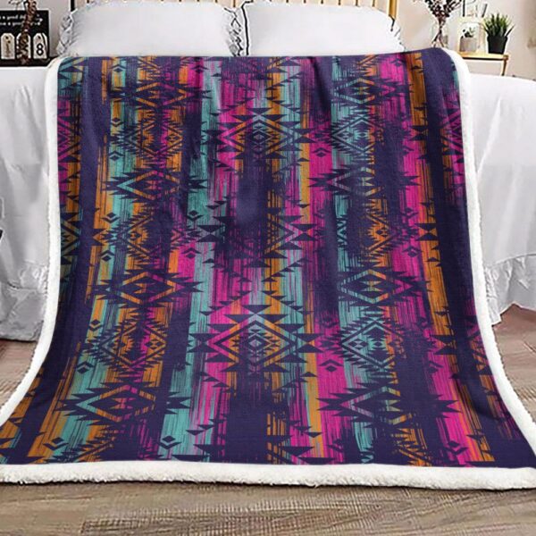 Native American Multicolor Fleece Blanket Sherpa Blanket