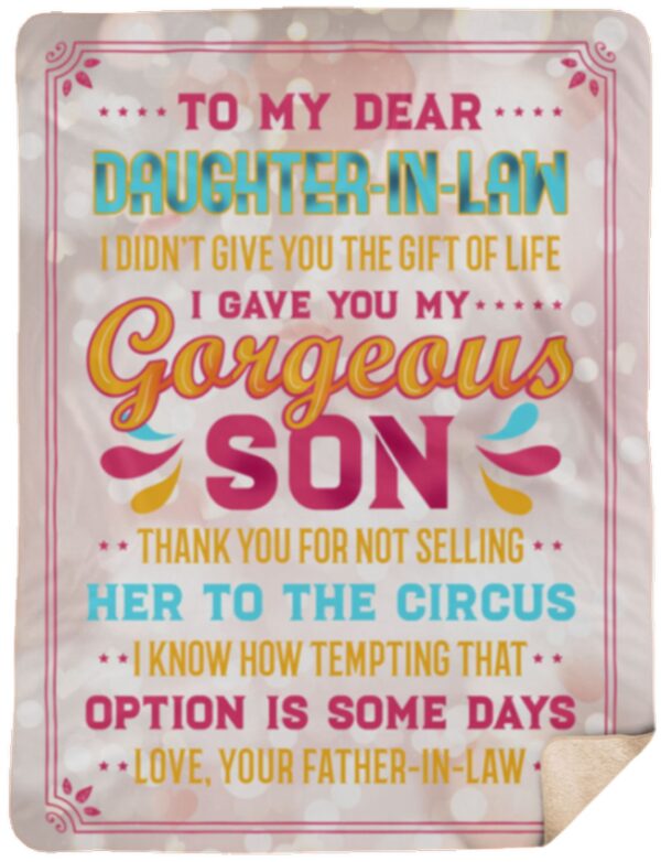 To My Dear Daughter In Law Fleece Blanket Sherpa Blanket