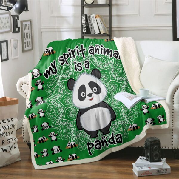 Panda Fleece Blanket Sherpa Blanket
