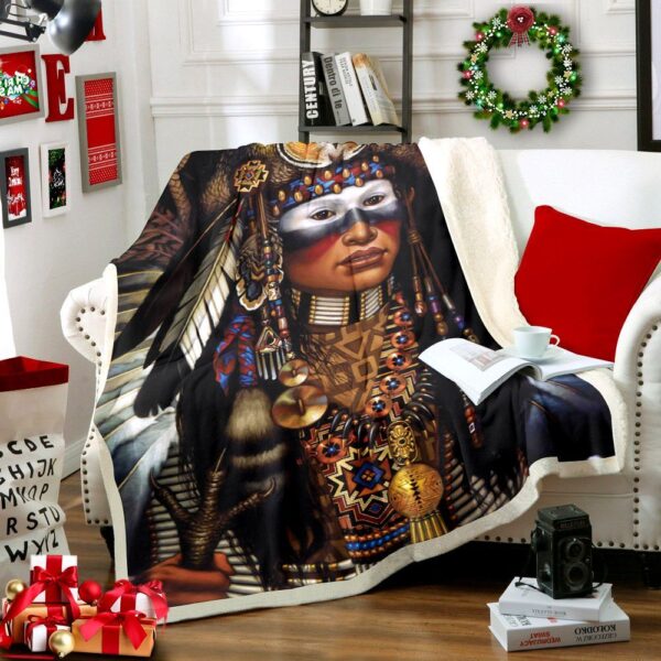 Native American Fleece Blanket Sherpa Blanket