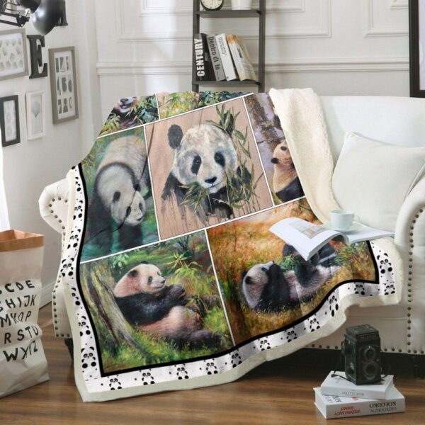 Panda Fleece Blanket Sherpa Blanket