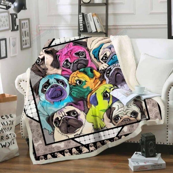 Pugs Fleece Blanket Sherpa Blanket