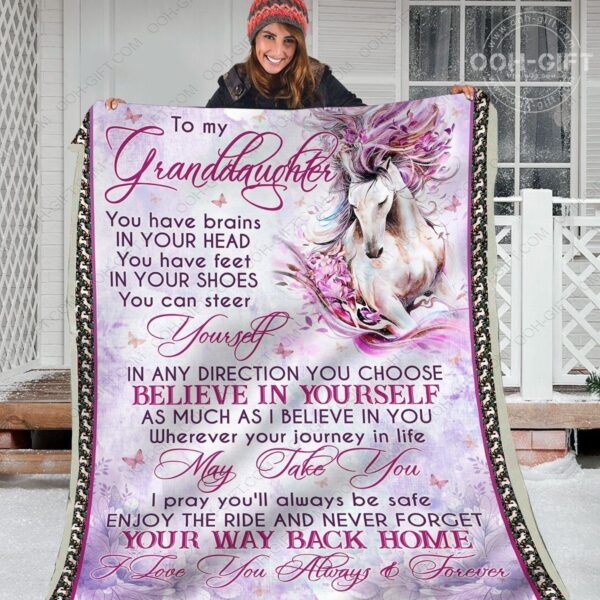 Granddaughter Believe In Yourself Fleece Blanket Sherpa Blanket