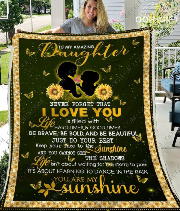 Daughter My Sunshine Fleece Blanket Sherpa Blanket