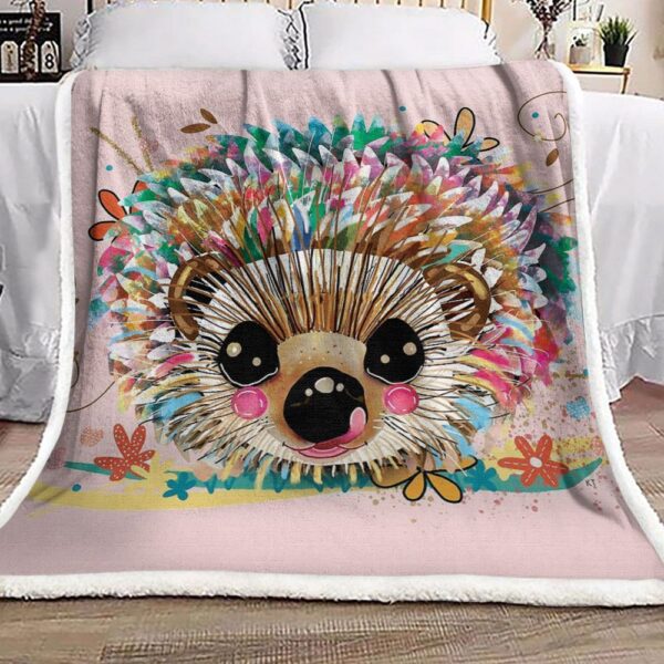 Hedgehog Fleece Blanket Sherpa Blanket