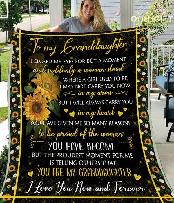 Granddaughter I Love You Now And Forever Fleece Blanket Sherpa Blanket