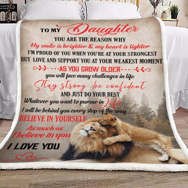 Daughter You Make Me Smile Fleece Blanket Sherpa Blanket