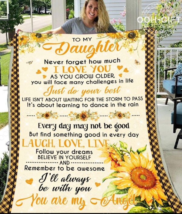 Daughter You Are My Sunshine Fleece Blanket Sherpa Blanket