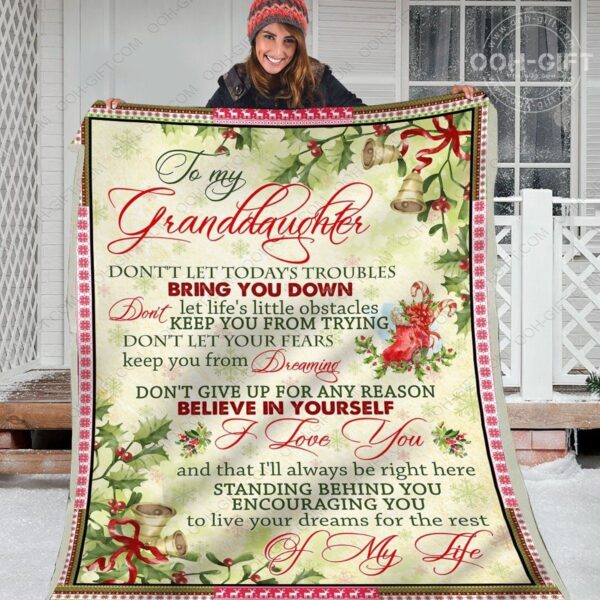 Granddaughter Dont Give Up Fleece Blanket Sherpa Blanket