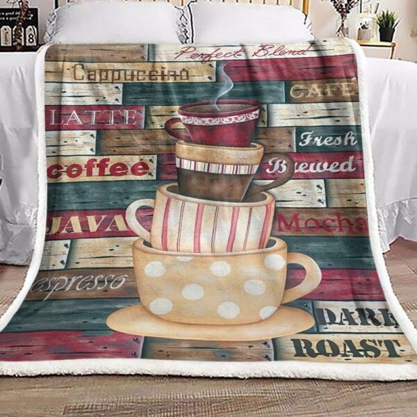 Coffee Cup Fleece Blanket Sherpa Blanket