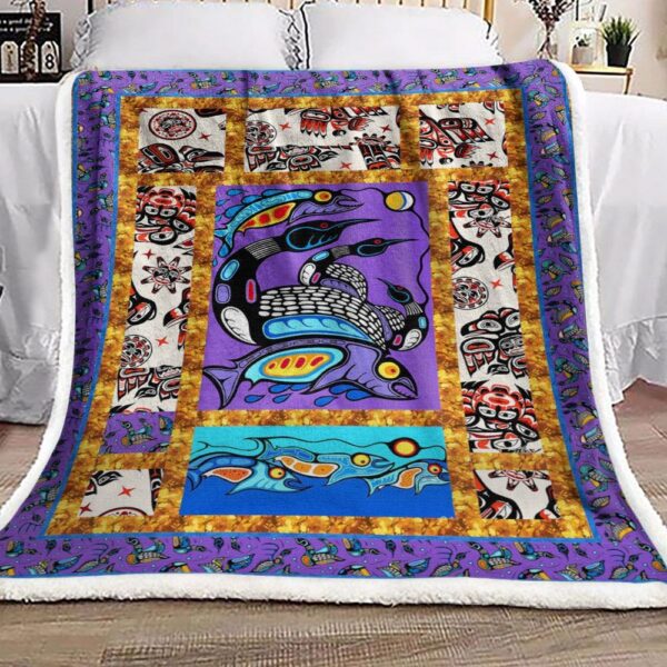 Native American Fleece Blanket Sherpa Blanket