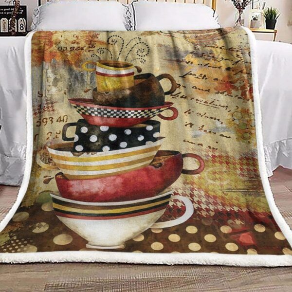 Coffee Cup Fleece Blanket Sherpa Blanket