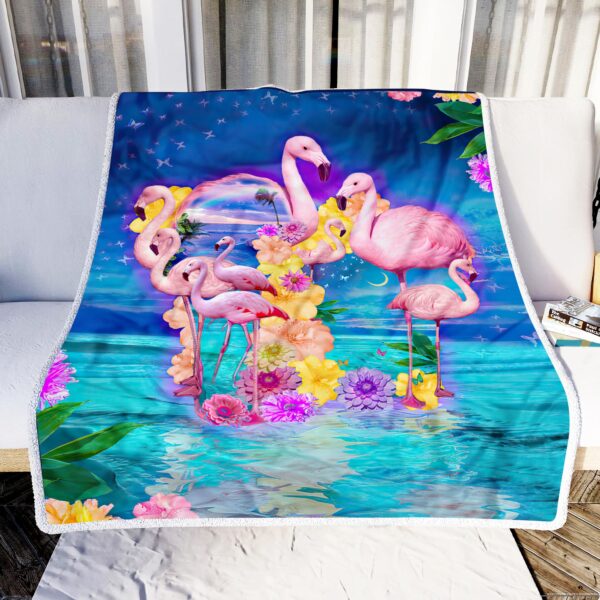 Flamingo Fleece Blanket Sherpa Blanket
