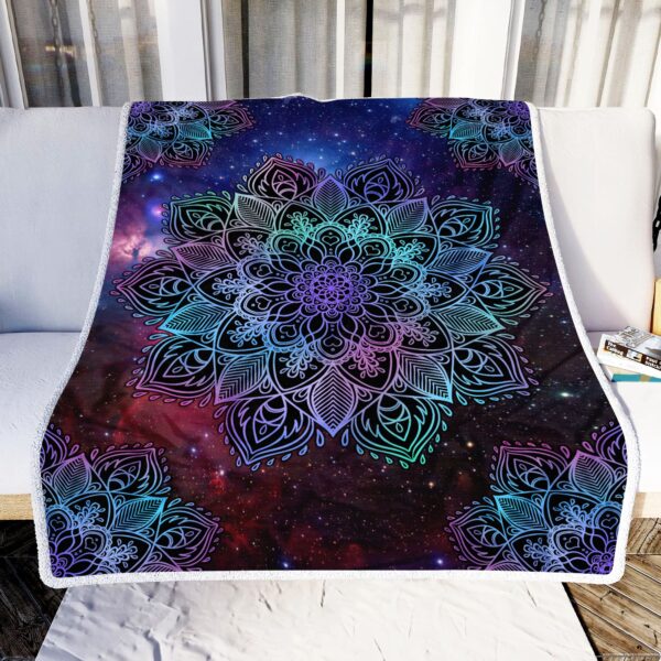 Mandala Galaxy Fleece Blanket Sherpa Blanket