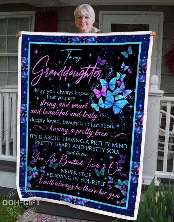 Granddaughter You Are Beautiful Fleece Blanket Sherpa Blanket