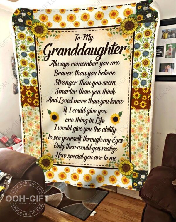To My Granddaughter Fleece Blanket Sherpa Blanket