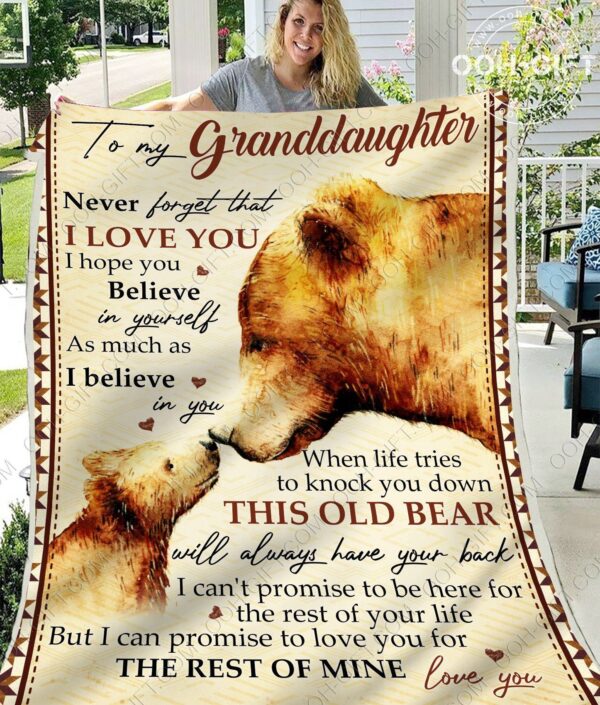 Granddaughter Love You My Granddaughter Fleece Blanket Sherpa Blanket