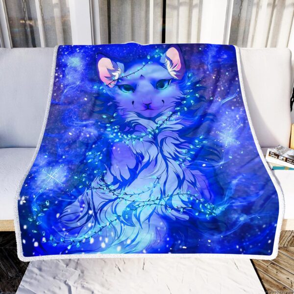 Lovely Wolf And Light Fleece Blanket Sherpa Blanket