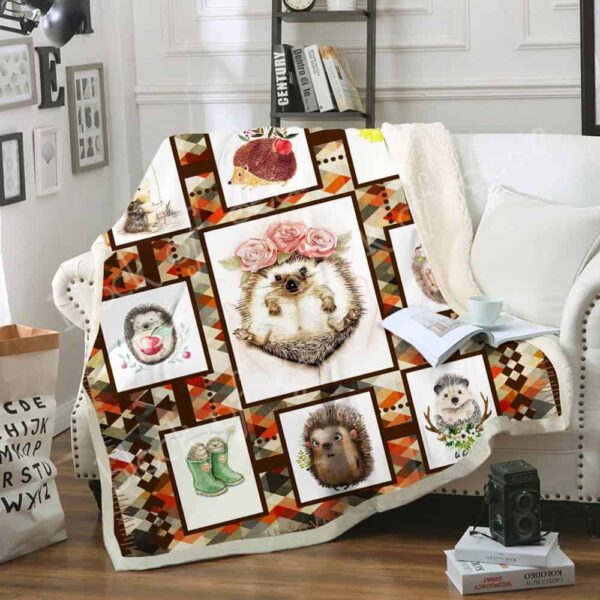 Hedgehog Fleece Blanket Sherpa Blanket