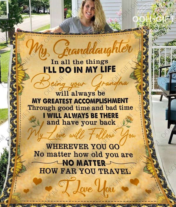 Granddaughter I Love You Fleece Blanket Sherpa Blanket