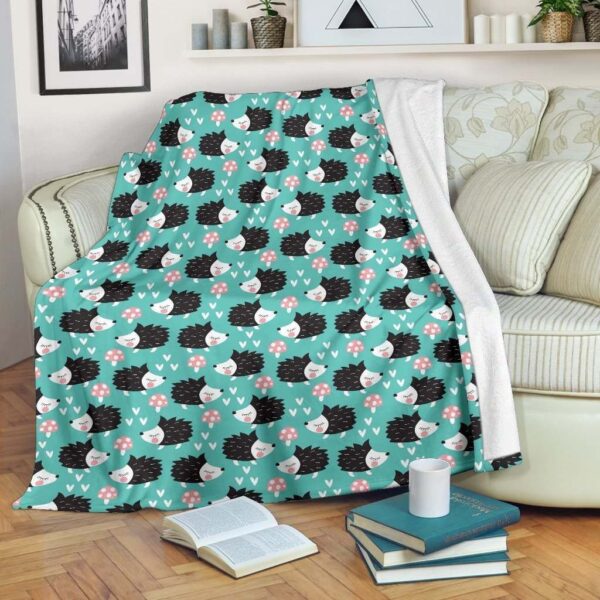 Mushroom Hedgehogs Fleece Blanket Sherpa Blanket