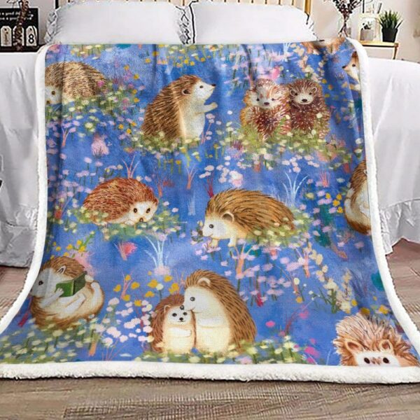 Hedgehog Fleece Blanket Sherpa Blanket