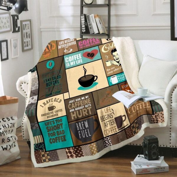 Coffee Fleece Blanket Sherpa Blanket
