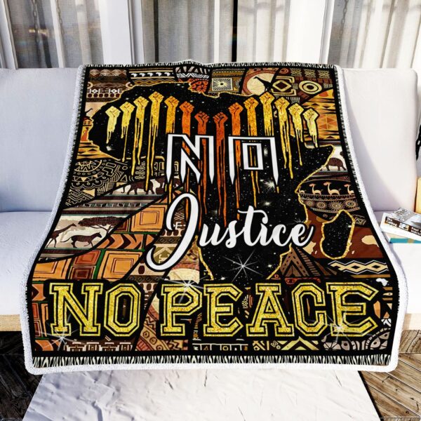No Justice No Peace African Fleece Blanket Sherpa Blanket