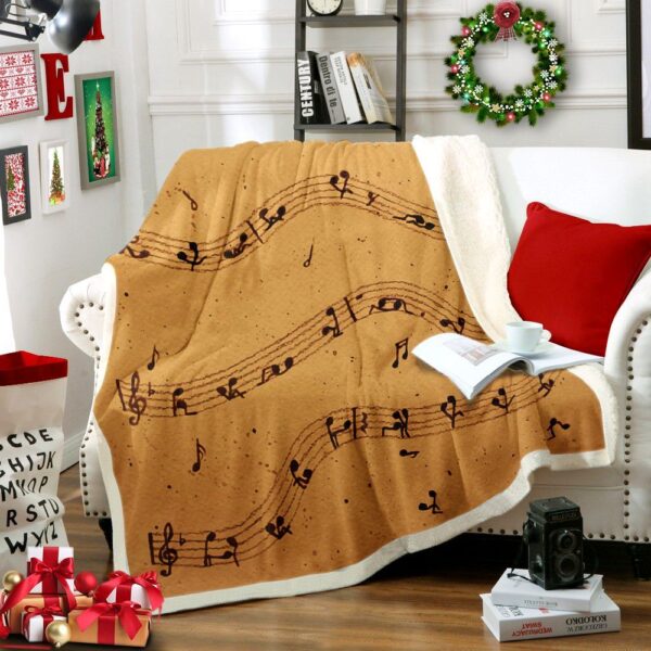 Kamasutra Music Coffee Painting Fleece Blanket Sherpa Blanket