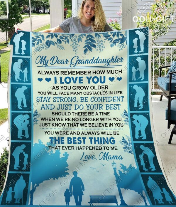 Granddaughter Love Mama Fleece Blanket Sherpa Blanket