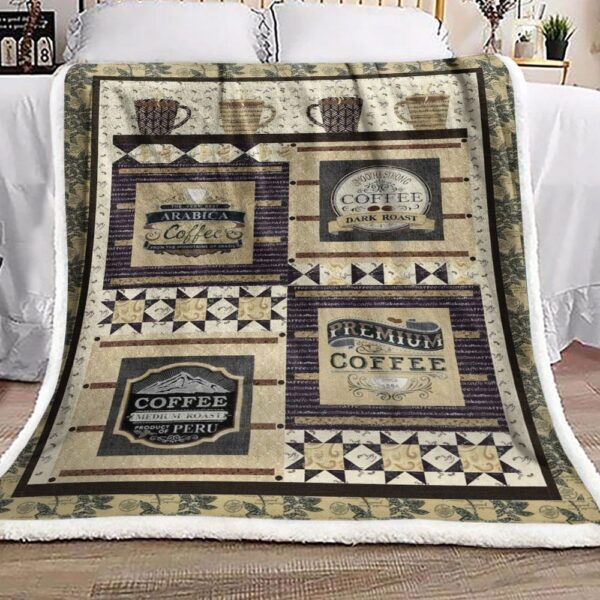 Coffee Fleece Blanket Sherpa Blanket