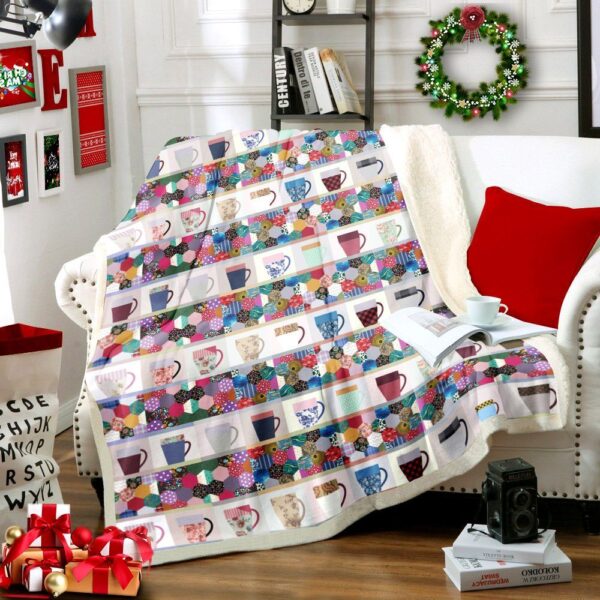 Coffee Cup Fleece Blanket Sherpa Blanket
