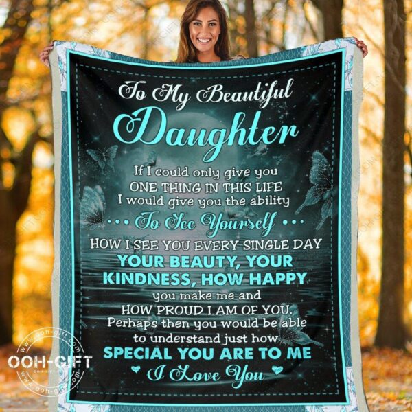 Daughter My Beautiful Daughter Fleece Blanket Sherpa Blanket