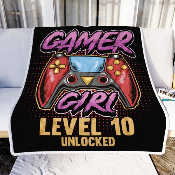 Gamer Girl Fleece Blanket Sherpa Blanket