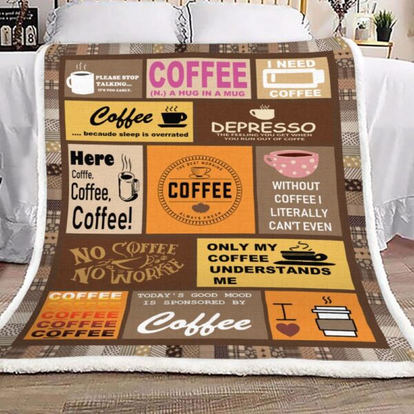 Coffee Fleece Blanket Sherpa Blanket