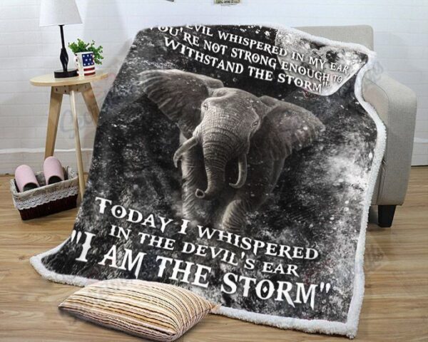 Elephant I Am The Storm Fleece Blanket Sherpa Blanket