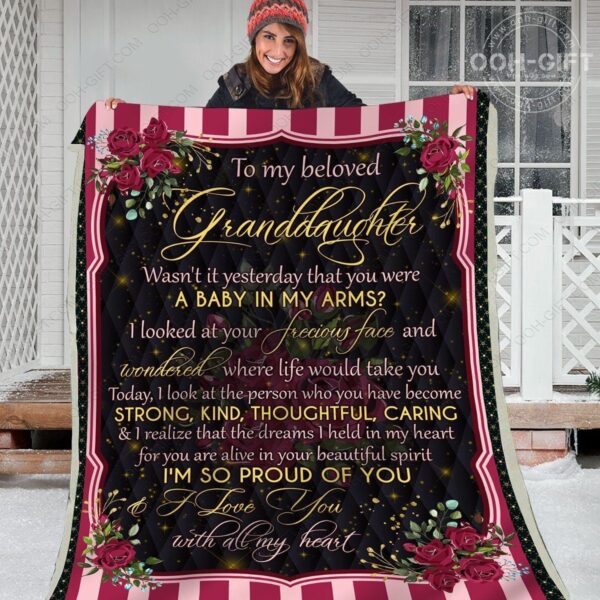 Granddaughter With All My Heart Fleece Blanket Sherpa Blanket