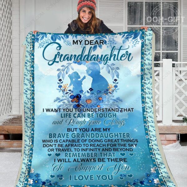 Granddaughter Support You Fleece Blanket Sherpa Blanket
