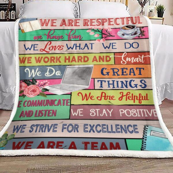 Book Coffee We Are A Team Fleece Blanket Sherpa Blanket