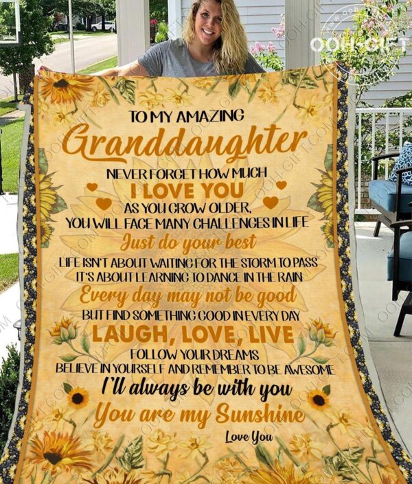 Granddaughter Never Forget How Much I Love You Fleece Blanket Sherpa Blanket