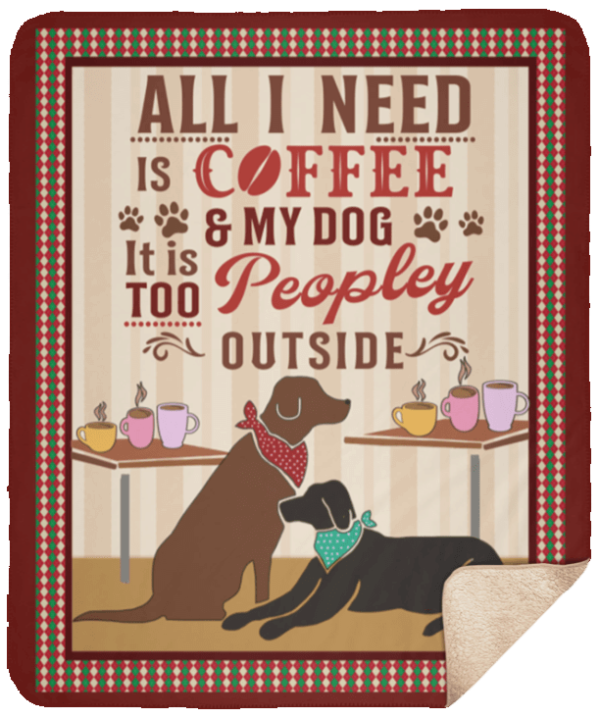 Coffee And My Dog Fleece Blanket Sherpa Blanket