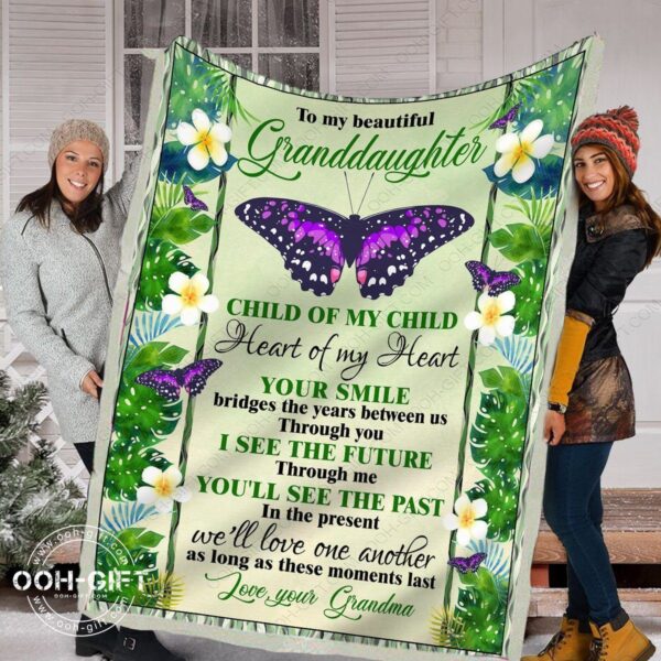 Granddaughter Heart Of My Heart Fleece Blanket Sherpa Blanket