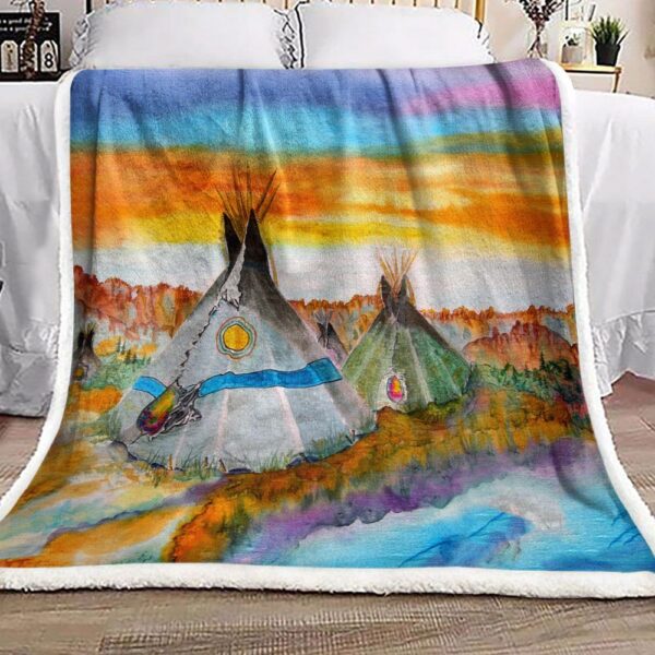 Native American Fleece Blanket Sherpa Blanket