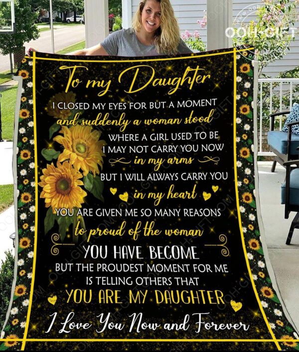 Daughter I Love You Now And Forever Fleece Blanket Sherpa Blanket