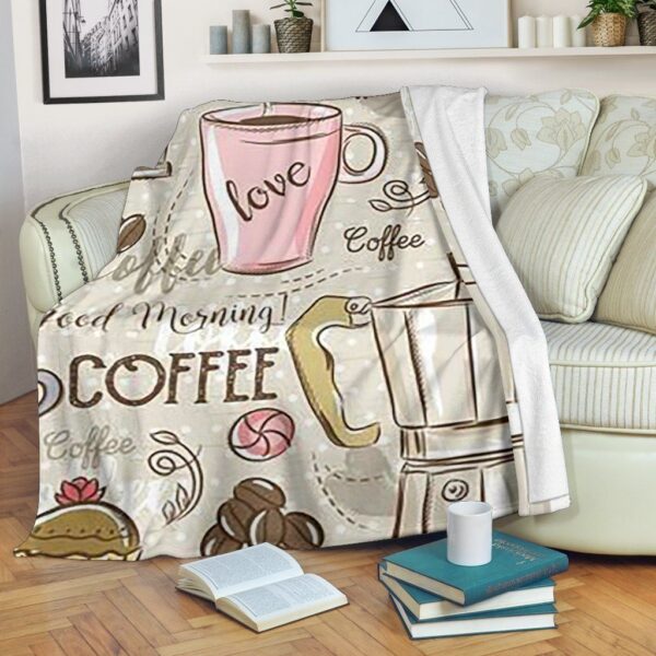 I Love Coffee Fleece Blanket Sherpa Blanket