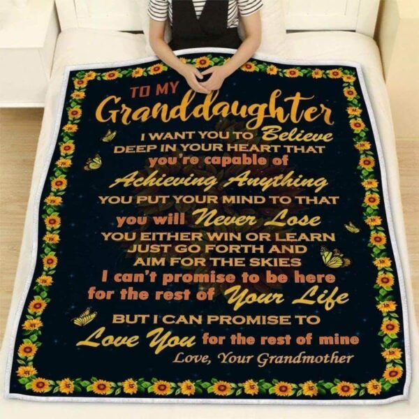 To My Granddaughter Fleece Blanket Sherpa Blanket